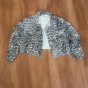 Leopard denim jacket